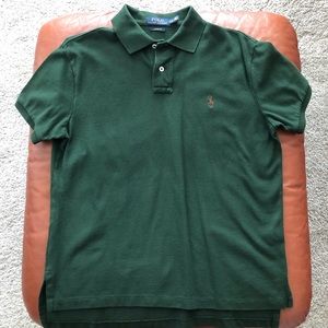 Mens Ralph Lauren green collared polo